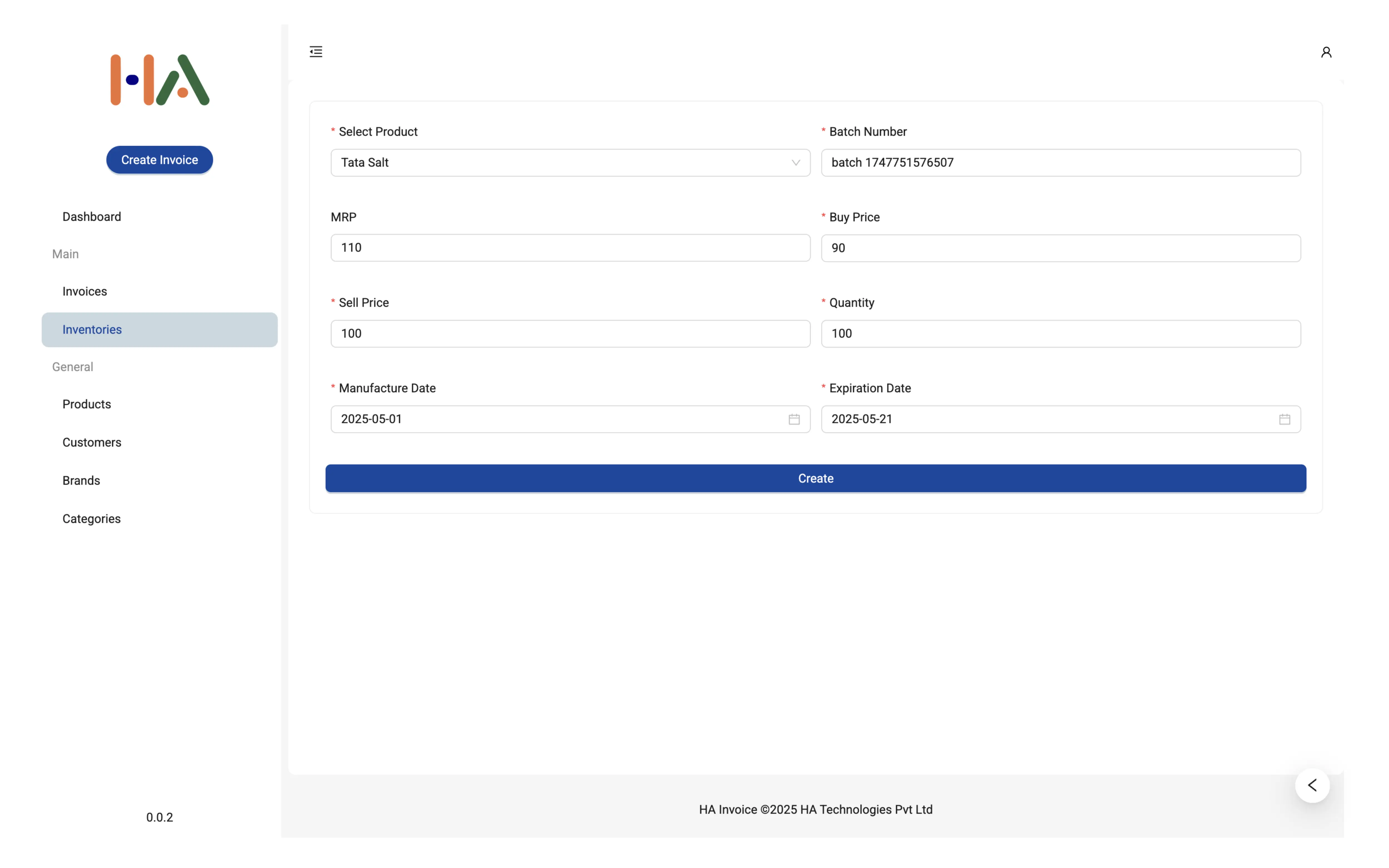 Create Inventory demo